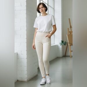 Spyder Off-White Winter Yoga Pants / Leggings - Size XS EUC